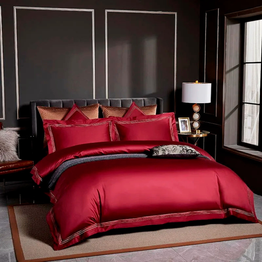 Crimson Velvet Duvet Set