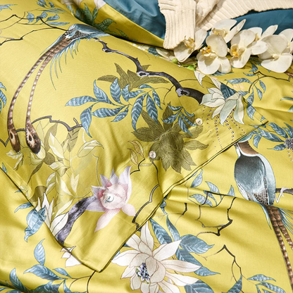Golden Bloom Duvet Cover Set