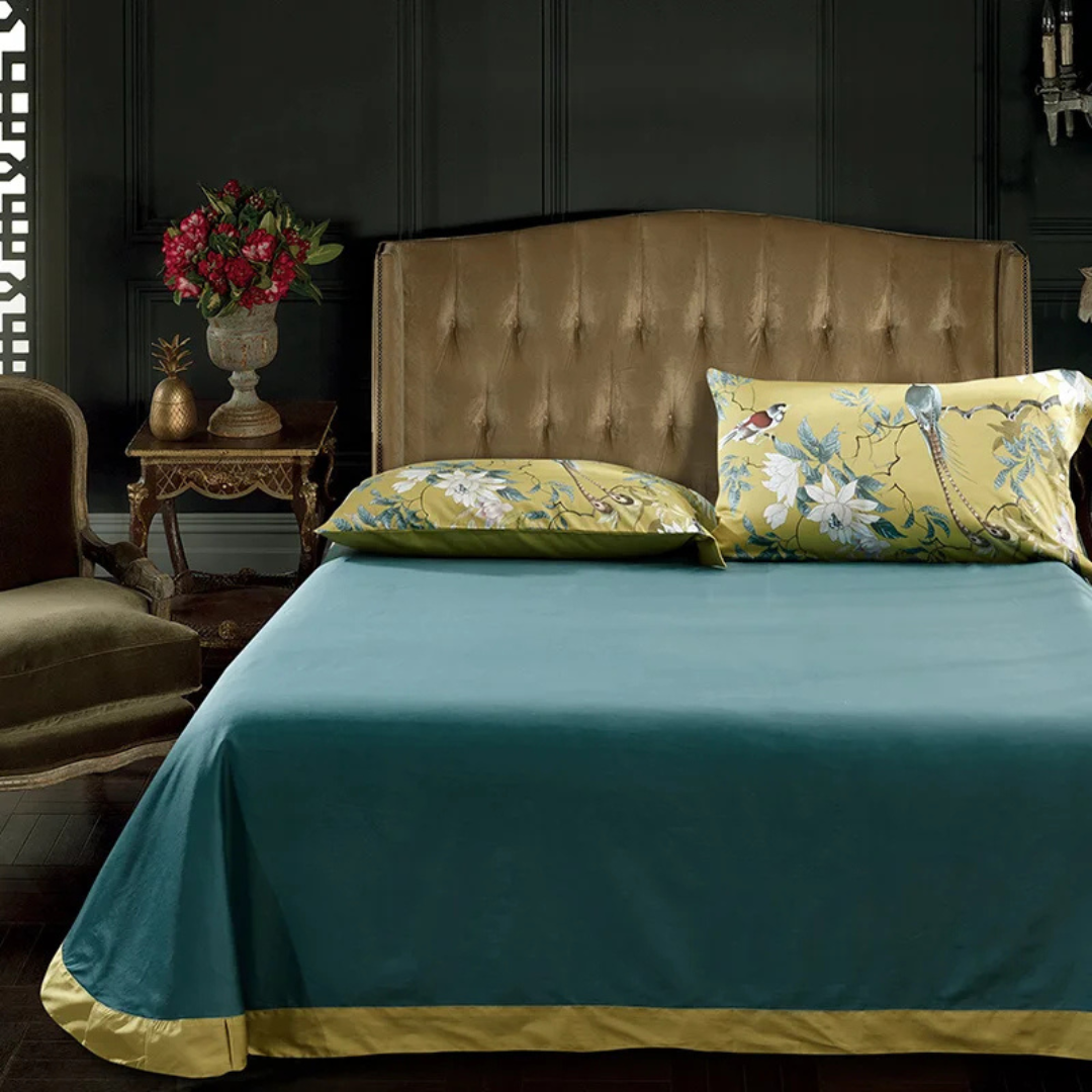 Golden Bloom Duvet Cover Set
