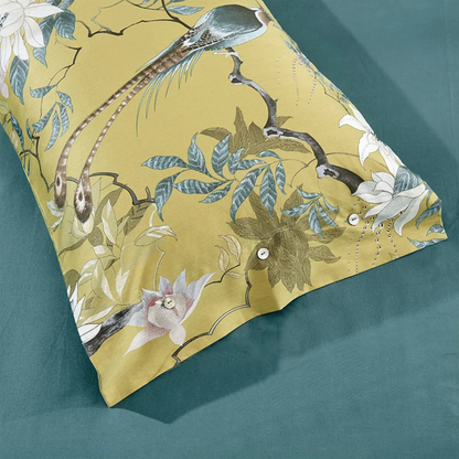 Golden Bloom Duvet Cover Set